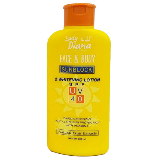 Lady Diana Face &Body Sunblock &Whitening Lotion SPF-40 200ml