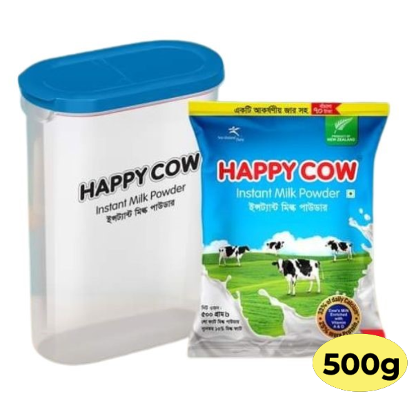 Happy Cow Instant Milk Powder 500gm (free Jar)