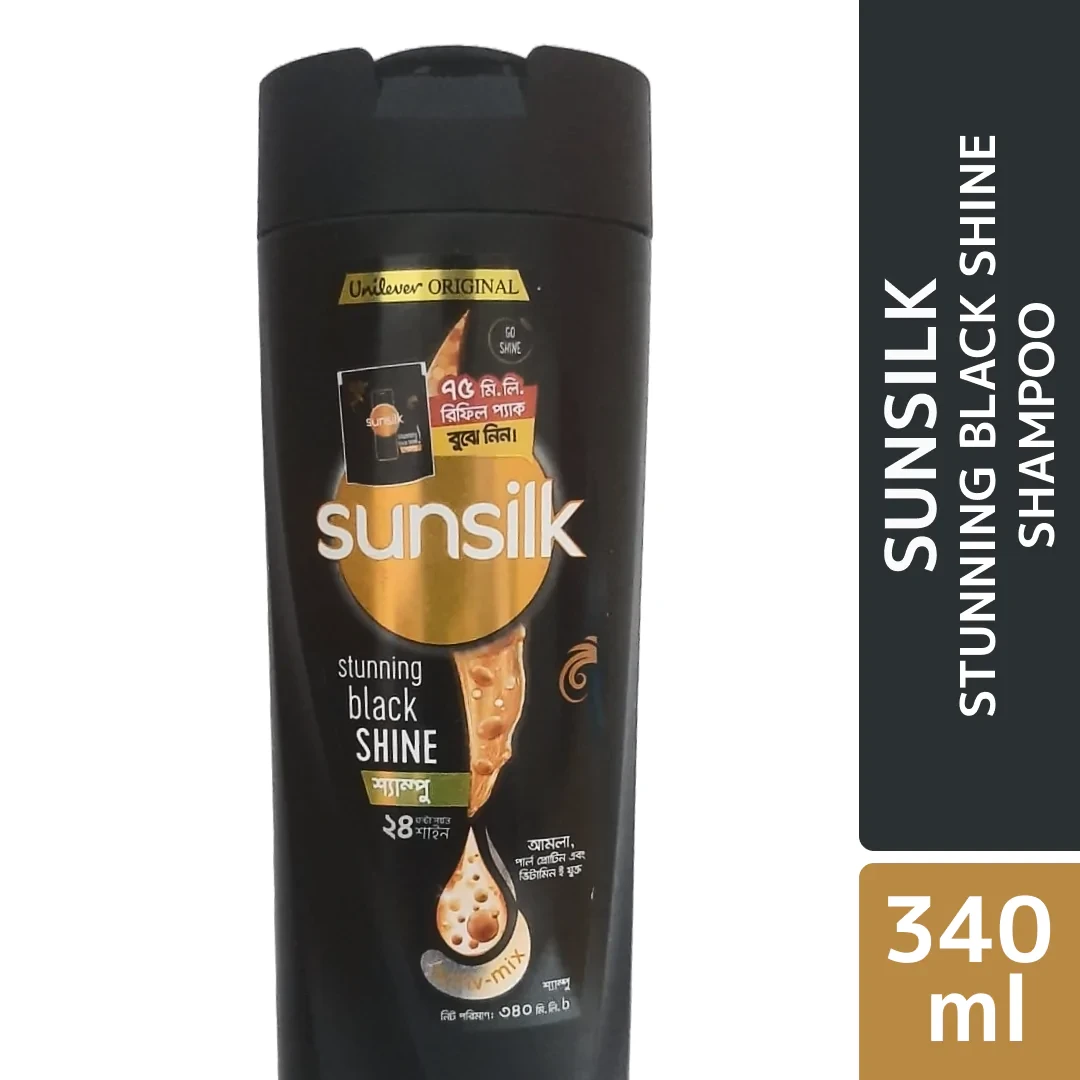 Sunsilk Shampoo Stunning Black Shine 340ml (free: 75ml sunsilk black shine)