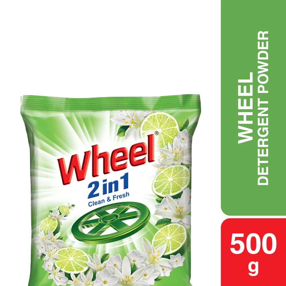 WHEEL WASHING POWDER 2IN1 CLEAN & FRESH 500G